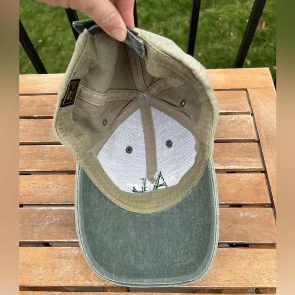 VTG Embroidered Hat Alabama Cap Adjustable Two Tone Cobra Khaki Green Old Money - Picture 7 of 8